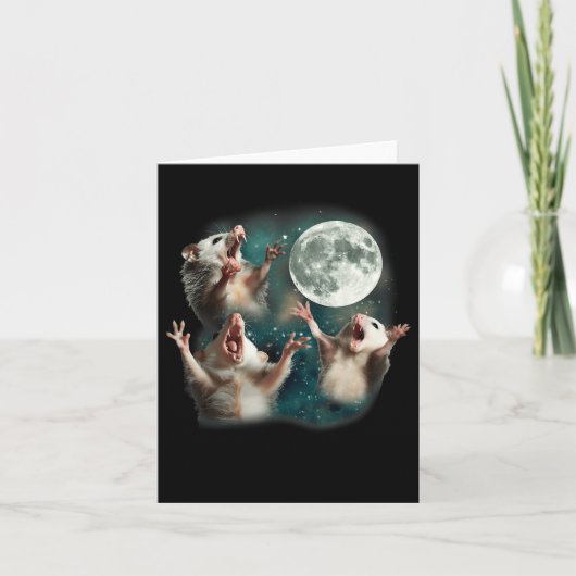 3 Possum Moon _ 3 Opossum Funny Weird Curry Karte (Vorderseite)