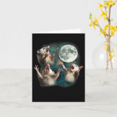 3 Possum Moon _ 3 Opossum Funny Weird Curry Karte (Gelbe Blume)