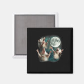 3 Possum Moon _ 3 Opossum Funny Weird Curry Magnet (Vorderseite/Rückseite)