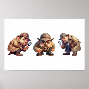 3 Privatdetektive auf der Suche nach Hinweisen Poster
