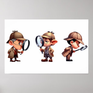 3 Private Ermittler, die nach Hinweisen suchen Poster