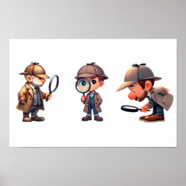 3 Private Ermittler, die nach Hinweisen suchen Poster