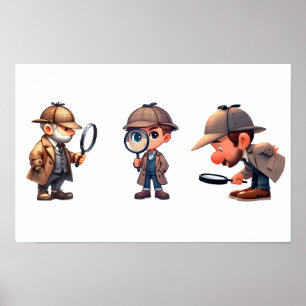 3 Private Ermittler, die nach Hinweisen suchen Poster