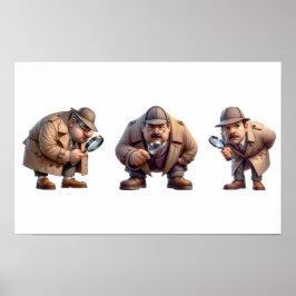 3 Private Ermittler, die nach Hinweisen suchen Poster