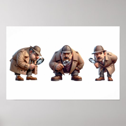 3 Private Ermittler, die nach Hinweisen suchen Poster (Vorne)