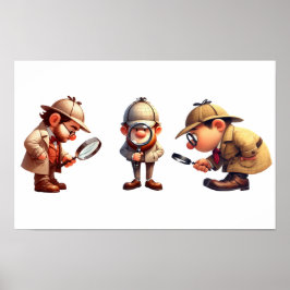 3 Private Ermittler, die nach Hinweisen suchen Poster