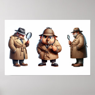 3 Private Ermittler, die nach Hinweisen suchen Poster