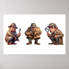 3 Private Ermittler, die nach Hinweisen suchen Poster