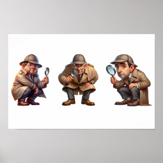 3 Private Ermittler, die nach Hinweisen suchen Poster (Vorne)