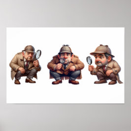 3 Private Ermittler, die nach Hinweisen suchen Poster