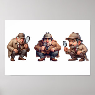 3 Private Ermittler, die nach Hinweisen suchen Poster