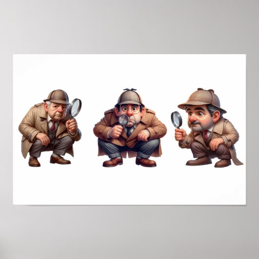 3 Private Ermittler, die nach Hinweisen suchen Poster (Vorne)