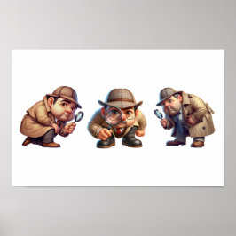 3 Private Ermittler, die nach Hinweisen suchen Poster