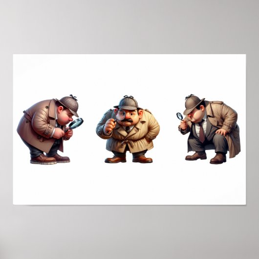 3 Private Ermittler, die nach Hinweisen suchen Poster (Vorne)