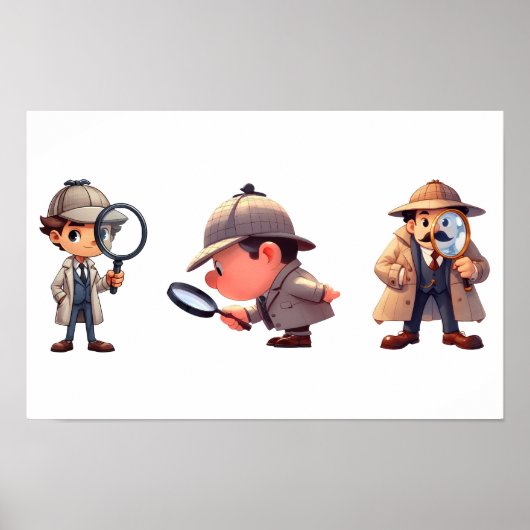 3 Private Ermittler, die nach Hinweisen suchen Poster (Vorne)