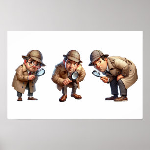 3 Private Ermittler, die nach Hinweisen suchen Poster