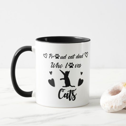 3.Proud Katzenpapa, Katzenpapa, bester Katzenpapa  Tasse (Mit Donut)