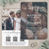 3 QR Codes All-in-One-Mit Monogramm Foto Hochzeit Einladung
