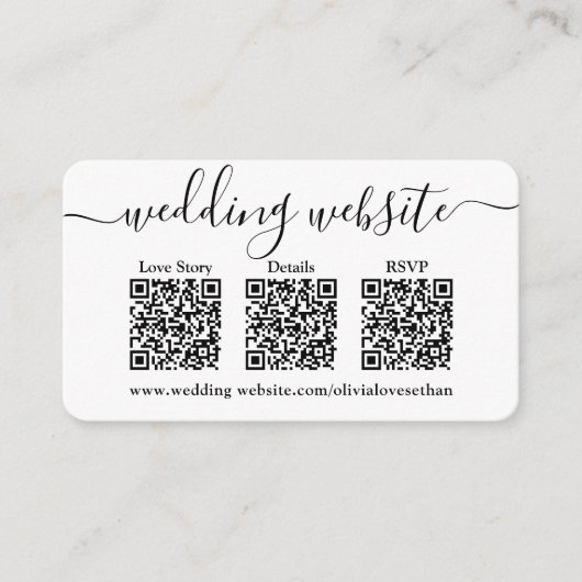 3 QR-Codes für die Hochzeitswebsite und die Reakti Begleitkarte (Vorderseite)