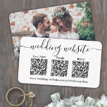 3 QR-Codes für die Hochzeitswebsite und die Reakti Begleitkarte<br><div class="desc">Teilen Sie eines Ihrer Verlobung- oder Hochzeitsszenarien und vereinfachen Sie die UAWG-Antworten mit schicken, modernen QR Code-Gehäusekarten. Bild und Text sind einfach zu anpassen. (IMAGE PLACEMENT TIP: Eine einfache Möglichkeit, ein Foto genau so zu zentrieren, wie Sie es gewollt haben, ist es, es einzuschneiden, bevor Sie es auf die Zazzle-Website...</div>
