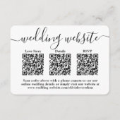 3 QR Codes Wedding Website Einfaches Foto Umschlie RSVP Karte (Vorderseite)
