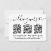 3 QR Codes Wedding Website Einfaches Foto Umschlie RSVP Karte (Vorderseite)