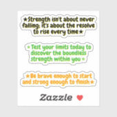 3 Quotes About Strength | Inspirational Stickers Aufkleber (Blatt)