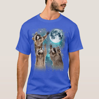 3 Raccoon Moon Howling Raccoon Funny Geschenk für  T-Shirt