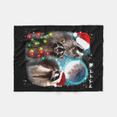 3 Racoon Moon Howling Raccoon Christmas Santa Raco Fleecedecke (Vorderseite (Horizontal))