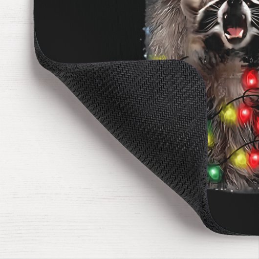 3 Racoon Moon Howling Raccoon Christmas Santa Raco Mousepad (Ecke)
