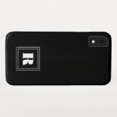 3 Rahmen Monogramm | Schwarz & Weiß Case-Mate iPhone Hülle (Rückseite (Horizontal))