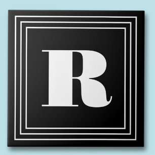 3 Rahmen Monogramm Schwarz & Weiß Fliese