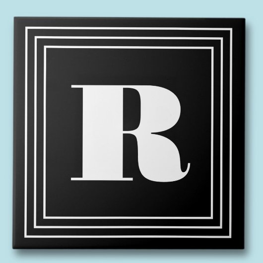 3 Rahmen Monogramm | Schwarz & Weiß Fliese