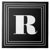 3 Rahmen Monogramm | Schwarz & Weiß Fliese (Vorderseite)