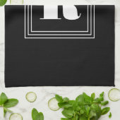 3 Rahmen Monogramm | Schwarz & Weiß Geschirrtuch (Gefaltet)