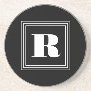 3 Rahmen Monogramm Schwarz & Weiß Getränkeuntersetzer