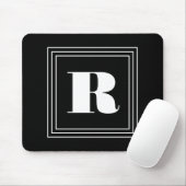 3 Rahmen Monogramm | Schwarz & Weiß Mousepad (Mit Mouse)