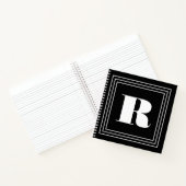 3 Rahmen Monogramm | Schwarz & Weiß Notizblock (Innenseite)