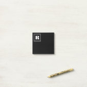 3 Rahmen Monogramm | Schwarz & Weiß Post-it Klebezettel (Auf Schreibtisch)