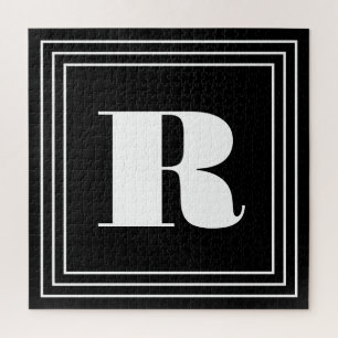 3 Rahmen Monogramm Schwarz & Weiß Puzzle