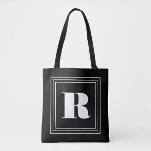 3 Rahmen Monogramm Schwarz & Weiß Tasche