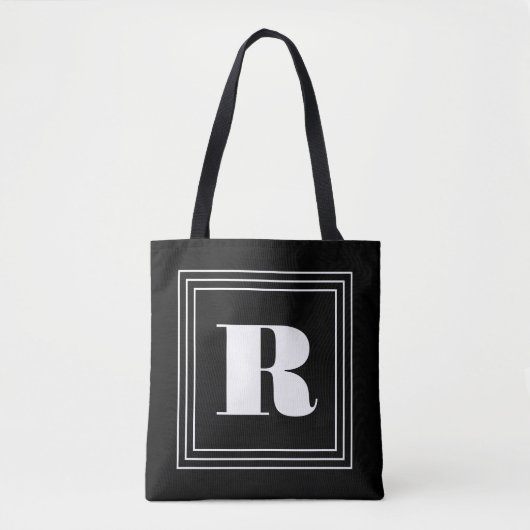 3 Rahmen Monogramm | Schwarz & Weiß Tasche (Vorderseite)