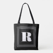3 Rahmen Monogramm | Schwarz & Weiß Tasche (Rückseite)