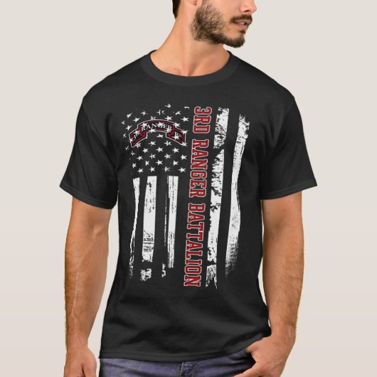 3. Ranger Battalion Veteran USA Flag Veteran Day T-Shirt (Vorderseite)