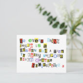 3 Ransom Note Style Postkarte (Stehend Vorderseite)