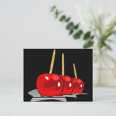3 Red Candy Äpfel Postkarte (Stehend Vorderseite)