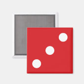 3 Red Dice Magnet (Vorderseite/Rückseite)
