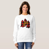 3 RED KARIERT CHRISTMAS BÄUME UND JOY SWEATSHIRT (Vorne ganz)