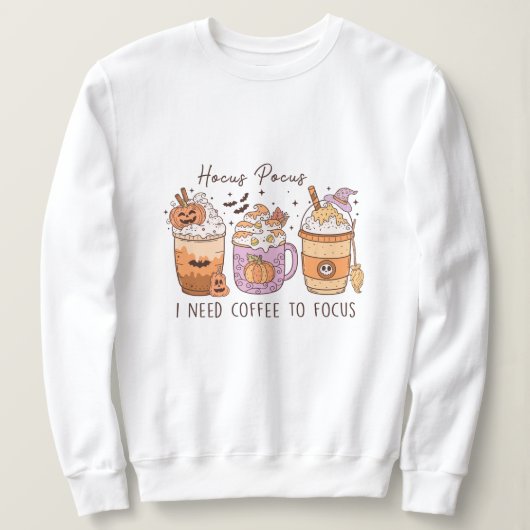 3 Retro Halloween Kaffee, Hocus pocus Frappuccino Sweatshirt (Design vorne)
