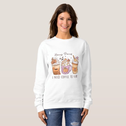 3 Retro Halloween Kaffee, Hocus pocus Frappuccino Sweatshirt (Vorne ganz)